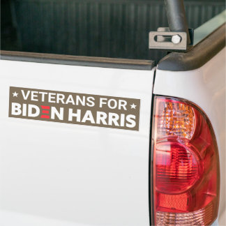 Veterans for Biden Harris Custom Text Brown Tan Bumper Sticker