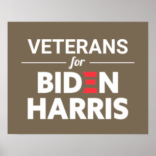 Veterans for Biden Harris Custom Text Brown Tan Poster