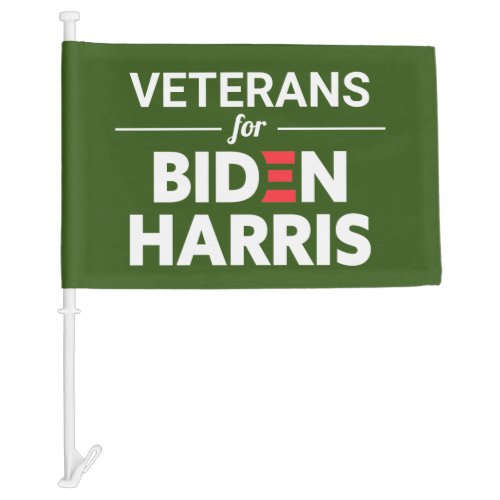 Veterans for Biden Harris Custom Text Green Car Flag