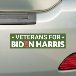 Veterans for Biden Harris Custom Text Green Car Magnet