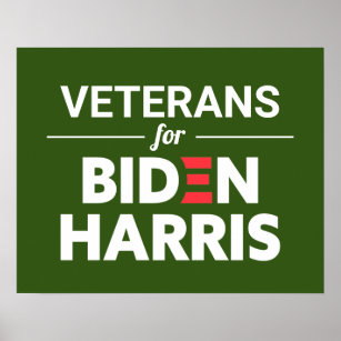 Veterans for Biden Harris Custom Text Green Poster