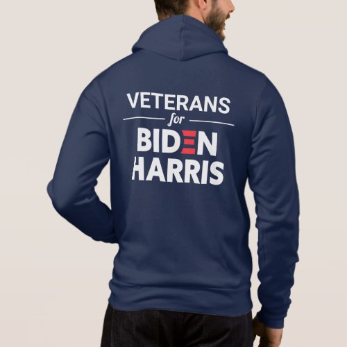 Veterans for Biden Harris Custom Text Navy Hoodie