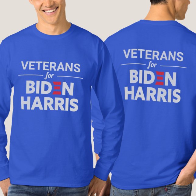 Veterans for Biden Harris Custom Text Royal Blue T-Shirt (Creator Uploaded)