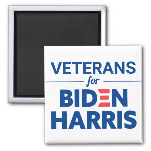Veterans for Biden Harris Custom Text White Magnet