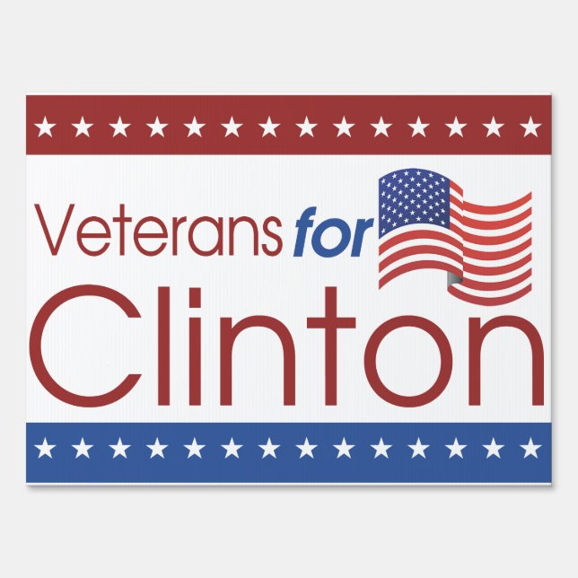 Veterans for Clinton Medium Yard Sign (Front)