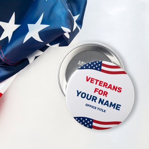 Veterans for Custom Candidate Name Campaign Button