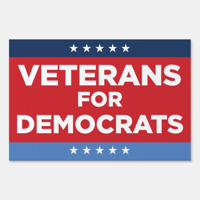 Veterans for Democrats 24 x 36 Yard Sign (Front)