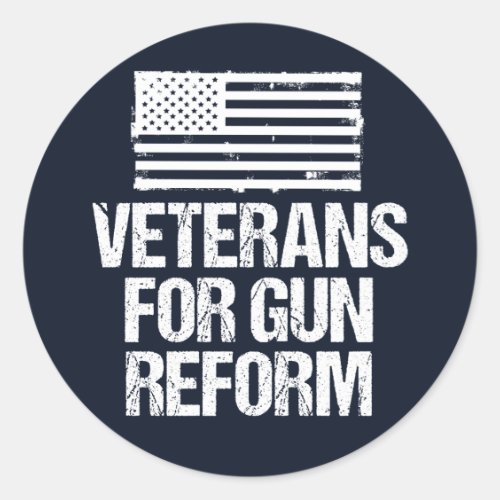 Veterans for Gun Reform Classic Round Sticker