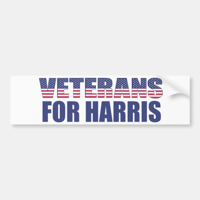 Veterans for Harris 2024 Election Bumper Sticker (Front)