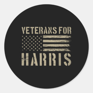 Veterans For Harris 2024 - Military Vets Kamala Ha Classic Round Sticker