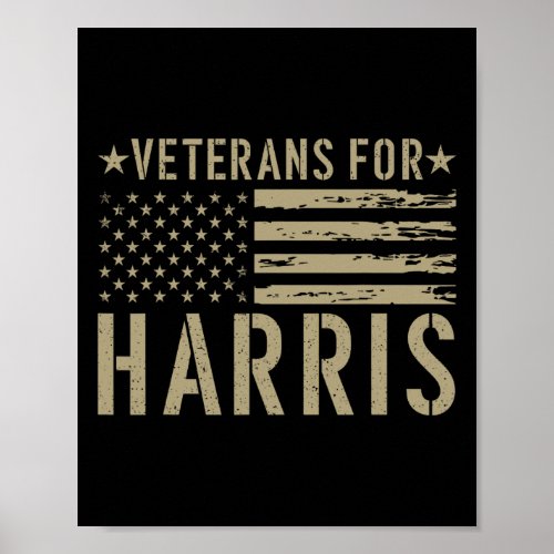 Veterans For Harris 2024 Military Vets Kamala Harr Poster