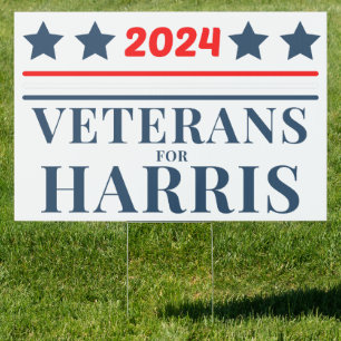 Veterans for Harris 2024 Yard Sign