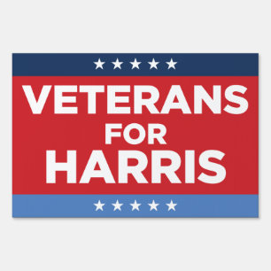 Veterans for Harris 24 x 36 yard sign