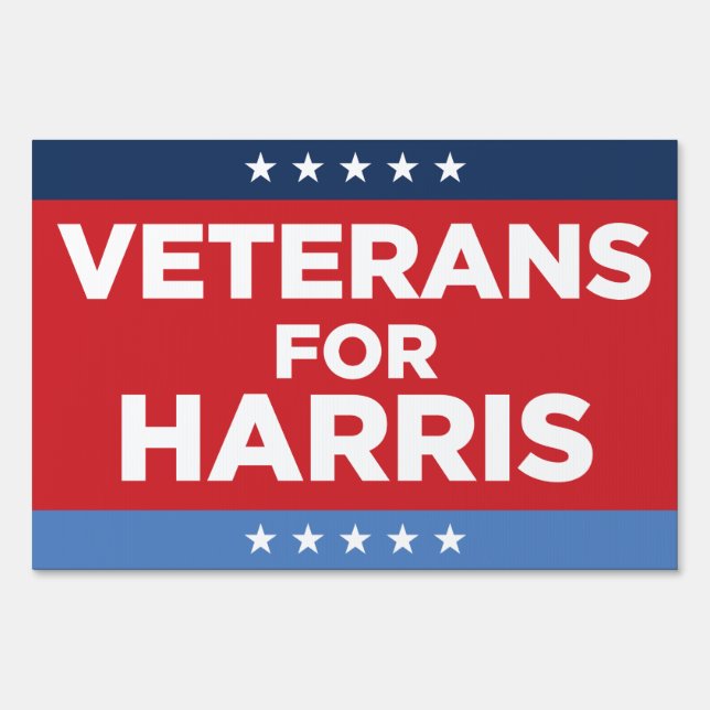 Veterans for Harris 24 x 36 yard sign (Front)