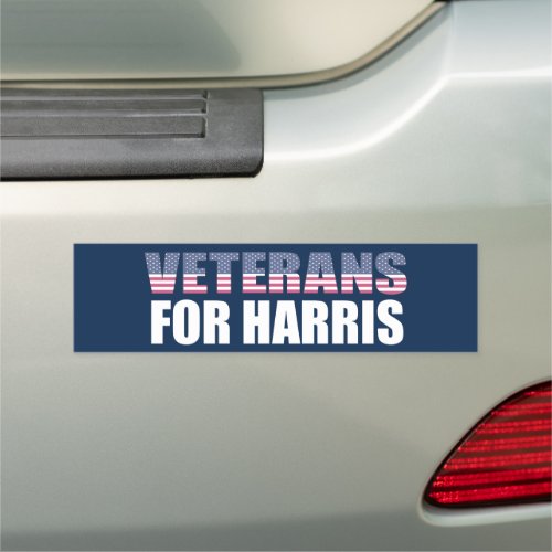 Veterans for Harris Walz 2024 Blue Bumper Car Magnet