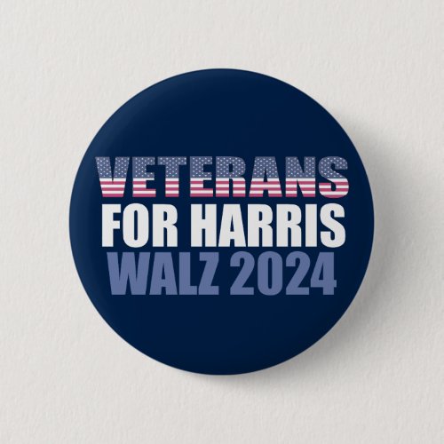 Veterans for Harris Walz 2024 Election Blue Button