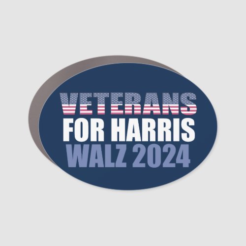 Veterans for Harris Walz 2024 Election Blue Car Magnet