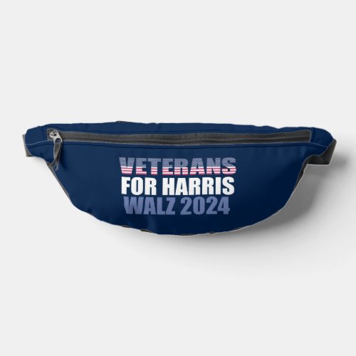 Veterans for Harris Walz 2024 Election Blue Fanny Pack