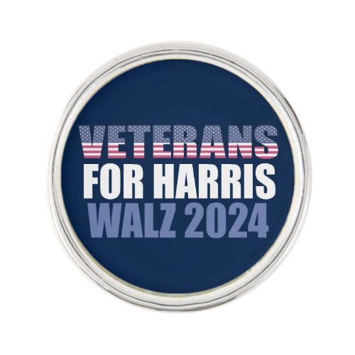 Veterans for Harris Walz 2024 Election Blue Lapel Pin