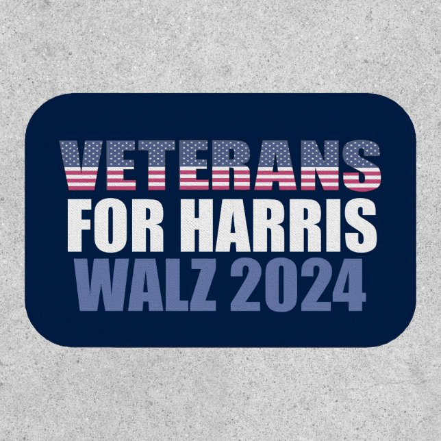 Veterans for Harris Walz 2024 Election Blue Patch (Front)