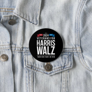 Veterans For Harris Walz 2024 Presidential  Button