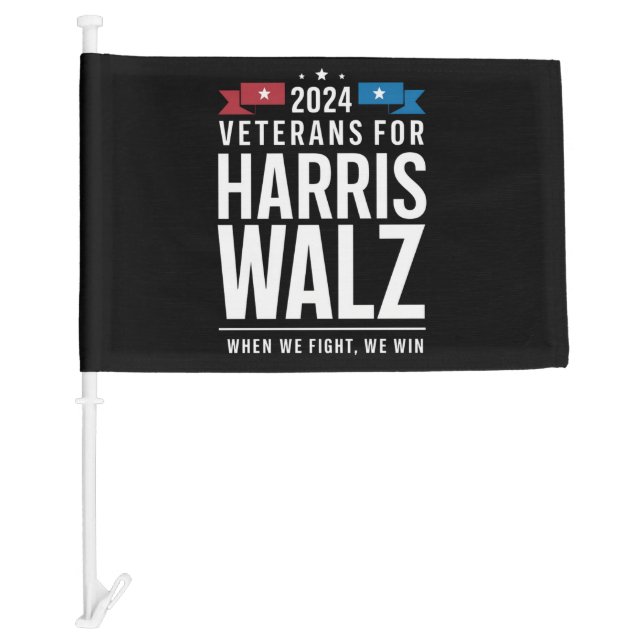 Veterans For Harris Walz 2024 Presidential  Car Flag (Front)