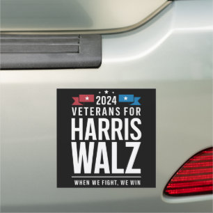 Veterans For Harris Walz 2024 Presidential Car Magnet