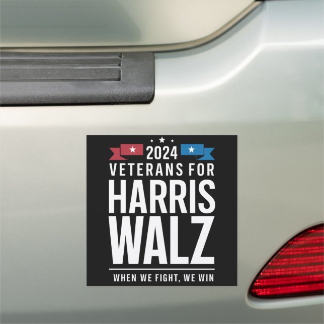 Veterans For Harris Walz 2024 Presidential  Car Magnet (In Situ)