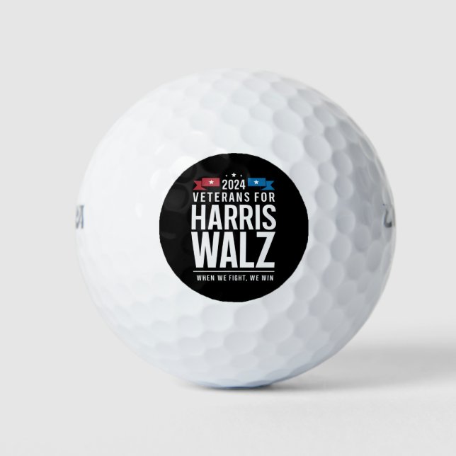 Veterans For Harris Walz 2024 Presidential  Golf Balls (Front)