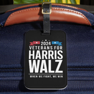 Veterans For Harris Walz 2024 Presidential  Luggage Tag
