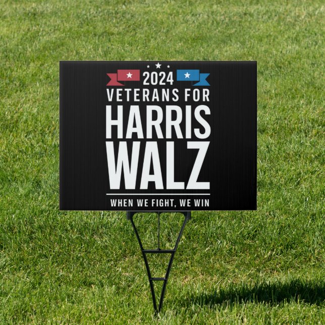 Veterans For Harris Walz 2024 Presidential  Sign (Insitu)