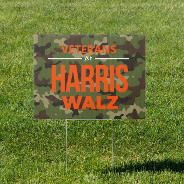Veterans for Harris Walz Camo Sign (Insitu)