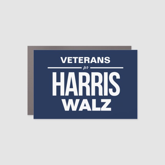 Veterans for Harris Walz Car Magnet (Front)