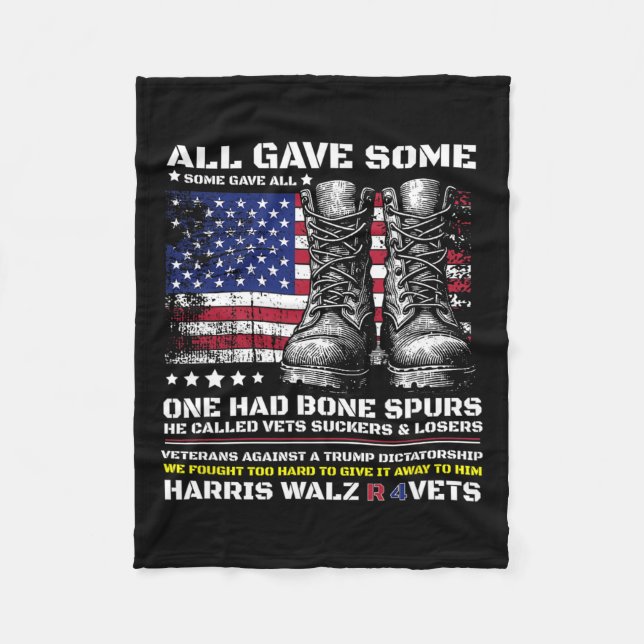 Veterans For Harris Wheimer 2024 Military Vets Aga Fleece Blanket (Front)