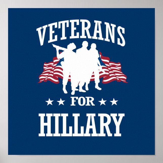 VETERANS FOR HILLARY POSTER (Front)