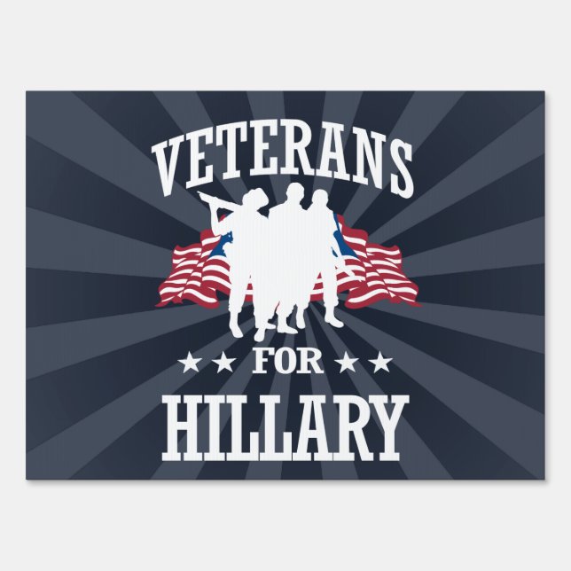 VETERANS FOR HILLARY YARD SIGN (Front)