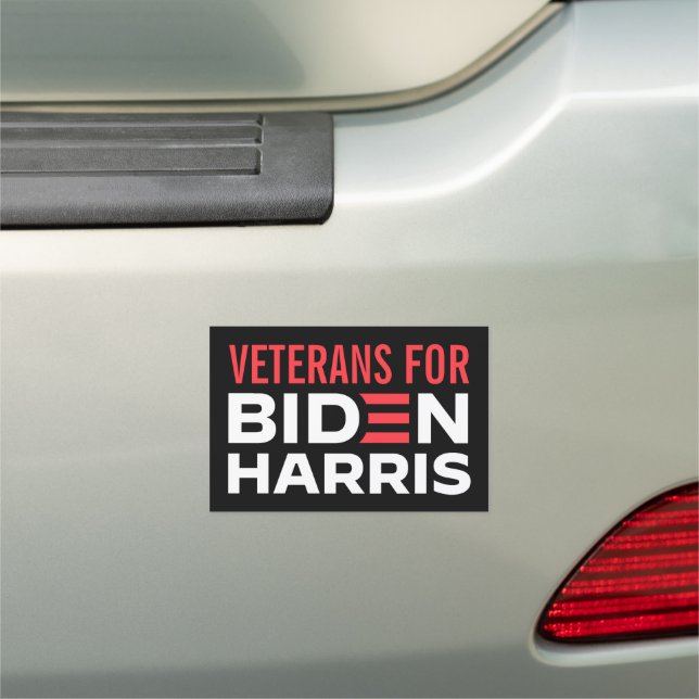 VETERANS FOR JOE BIDEN & KAMALA  Black  2020 Car Magnet (In Situ)