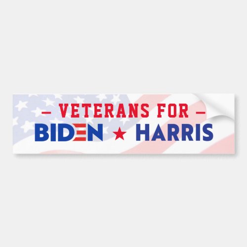 VETERANS FOR JOE BIDEN  KAMALA HARRIS 2020 BUMPER STICKER