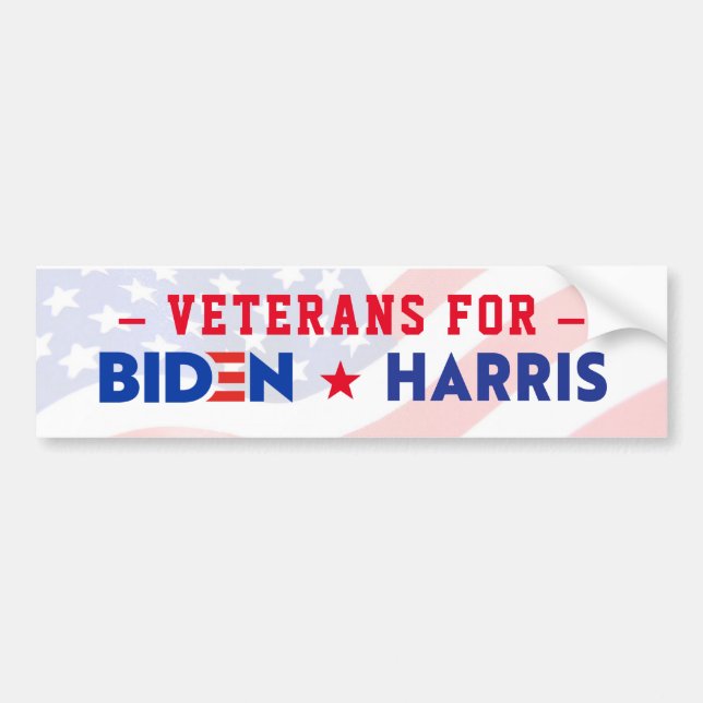VETERANS FOR JOE BIDEN & KAMALA HARRIS 2020 BUMPER STICKER (Front)