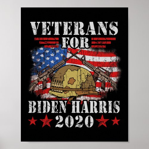 Veterans For Joe Biden Kamala Harris 2020 Election Poster