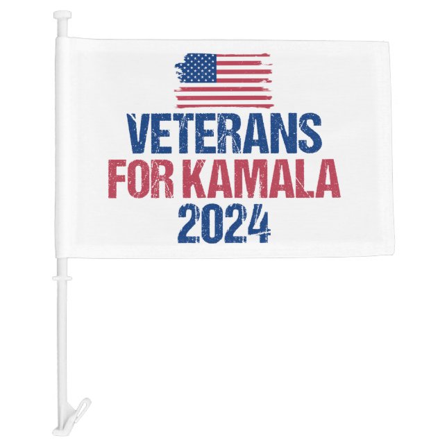 Veterans for Kamala 2024 Election American Car Flag (Front)
