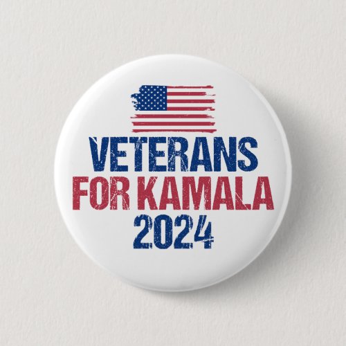 Veterans for Kamala 2024 Election Button