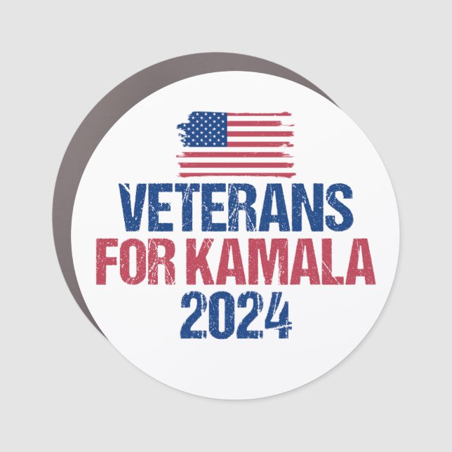 Veterans for Kamala 2024 Election Car Magnet (Front)