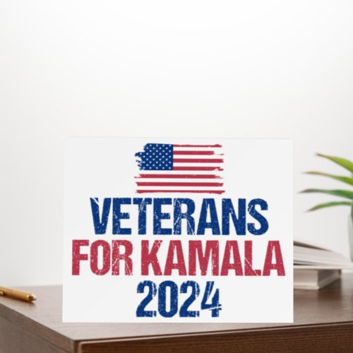 Veterans for Kamala 2024 Election Foam Board