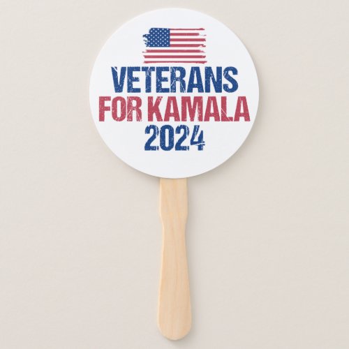 Veterans for Kamala 2024 Election Hand Fan