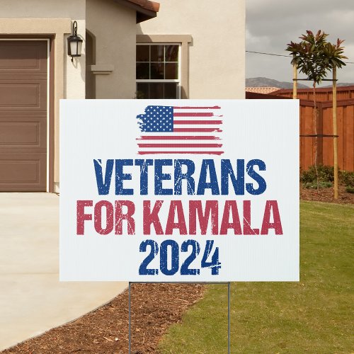 Veterans for Kamala 2024 Election Yard Sign