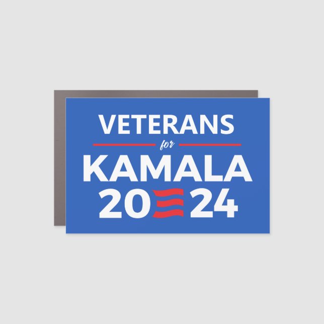 Veterans for Kamala Harris Car Magnet (Front)