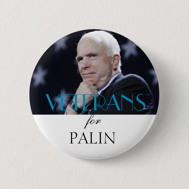 Veterans for Palin Pinback Button (Front)