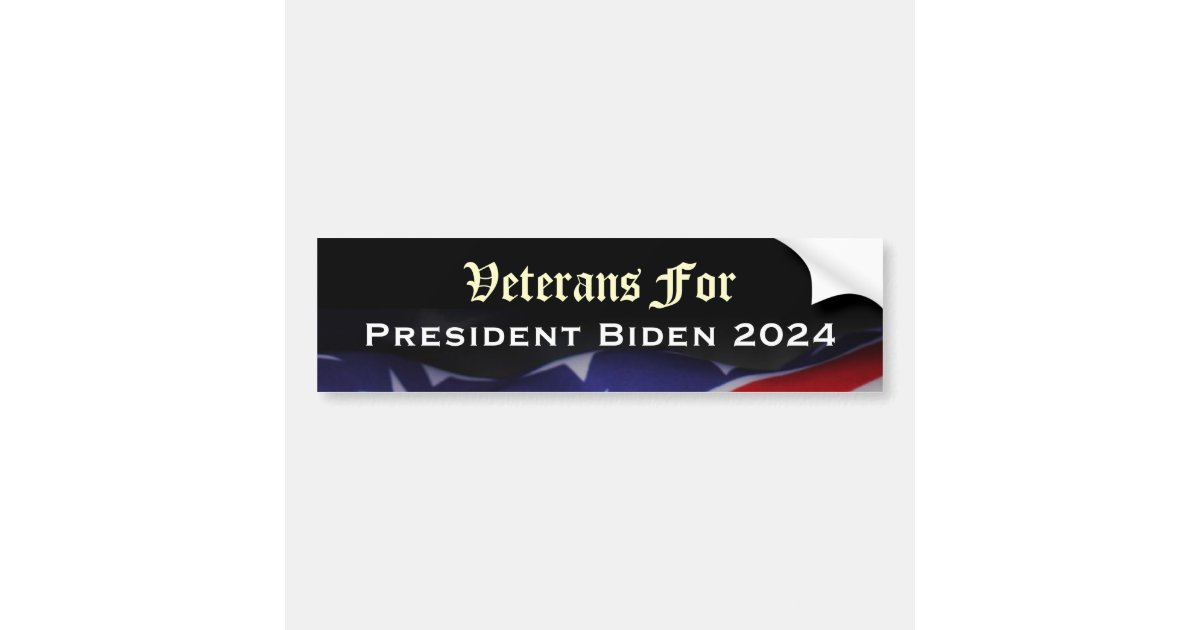 Veterans For President Biden 2024 Bumper Sticker Zazzle