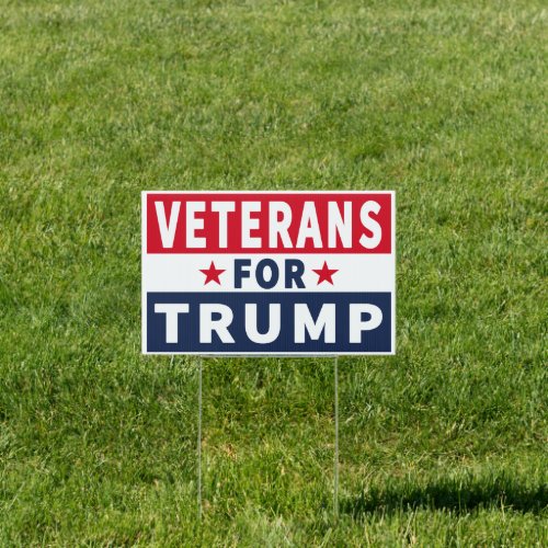 Veterans for President Donald Trump 2020 Sign